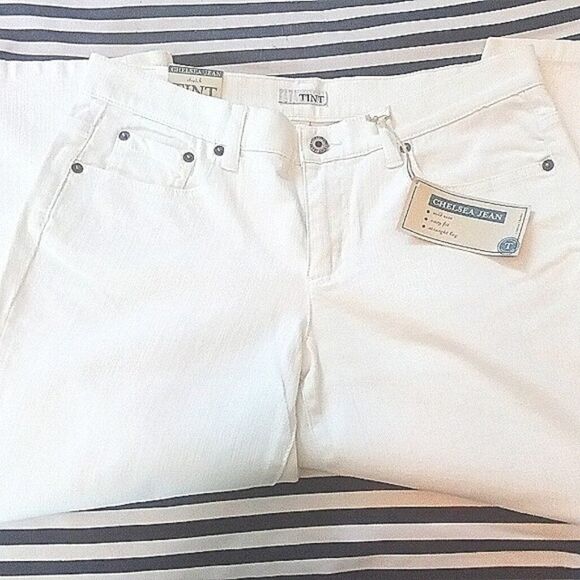 Womens TINT CHELSEA JEAN stretch WHITE WASH Jeans Size 8R - Picture 2 of 2